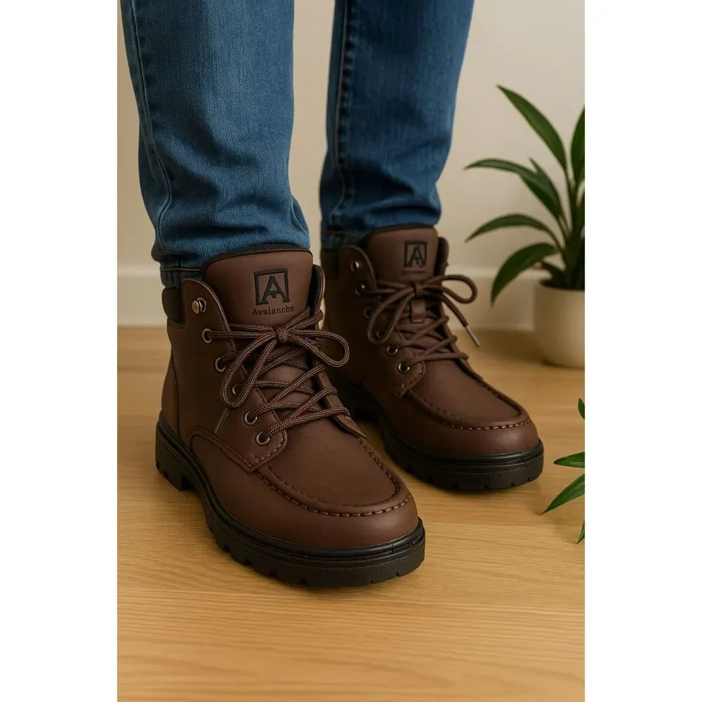 Avalanche Brown Outdoor Boots Water Resistant Youth 4 Durable Traction Hiking - Picture 6 of 8